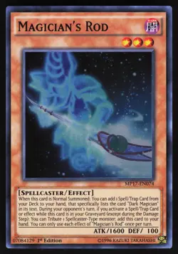 Magician's Rod MP17-EN074 Yugioh TCG Card Super Rare VLP - Image 1