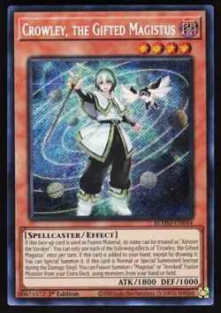 Crowley, the Gifted Magistus BLMM-EN044 Secret Rare Yugioh TCG Card NM - Image 1