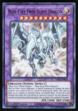 Blue-Eyes Twin Burst Dragon LDS2-EN019 Yugioh TCG Card Ultra Rare LP - Image 1