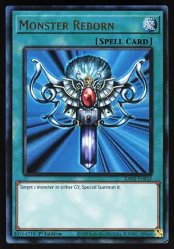 Monster Reborn (PUR) RA03-EN052 Yugioh TCG Card Prismatic Ultimate Rare LP/NM - Image 1