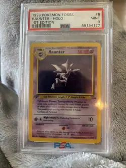 1999 Pokemon Fossil TCG Haunter Holo 1st Edition Holo PSA 9 —REALLY CLEAN— - Image 1