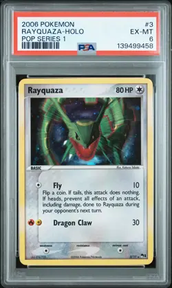2006 POKEMON POP SER 1 #3 RAYQUAZA-HOLO PSA 6 - Image 1