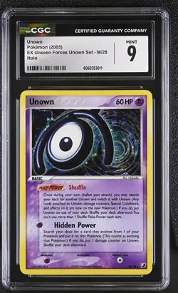 CGC 9 MINT Unown 2005 EX Unseen Forces Unown Set M/28 Holo Pokemon Card psa - Image 1