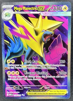 Mega Manectric Ex 157/132 Mega Evolution Full Art Ultra Rare Pokemon NM - Image 1