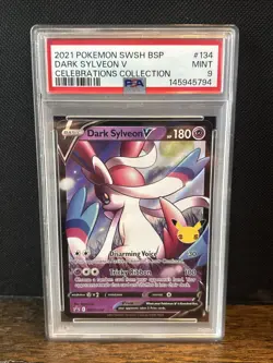 Dark Sylveon v SWSH134 Promo PSA 9 Mint, Pokemon Celebrations Holo - Image 1