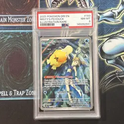 2025 POKEMON DRI EN-DESTINED RIVALS ILLUSTRATION RARE #193 MISTY'S PSYDUCK PSA 8 - Image 1