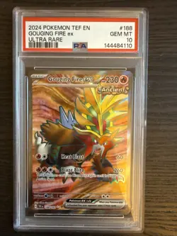 Gouging Fire EX 188/162 Ultra Rare 2024 Pokemon Temporal Forces PSA 10 Gem Mint - Image 1