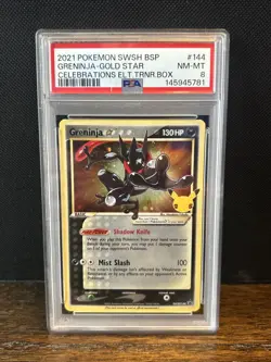 2021 POKEMON SWSH BLACK STAR PROMO #144 GRENINJA-GOLD STAR PSA 8 - Image 1