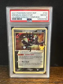 2021 POKEMON SWSH BLACK STAR PROMO #144 GRENINJA-GOLD STAR PSA 8 - Image 1