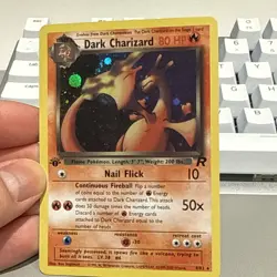 Dark Charizard Holo 4/82 Cust0m pokemon Card - holo effect - Image 1