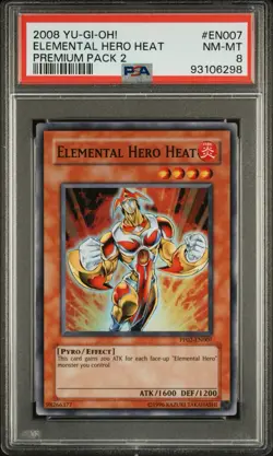 Elemental Hero Heat PP02-EN007 Premium Pack 2 Unlimited PSA 8 - Image 1