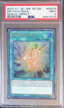 2020 yugioh 1st Ed Drytron Nova Genesis impact PSA 9 - Image 1