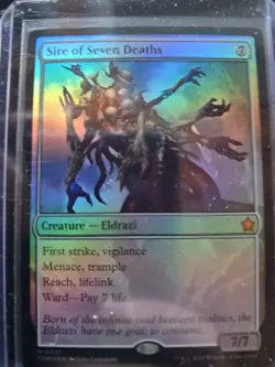 Mythic Sire of Seven Deaths Foil Card FDN Foundations MTG - Image 1