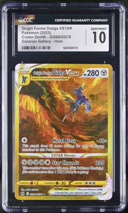CGC 10 Origin Forme Dialga VSTAR GG68 Crown Zenith Galarian Gallery Pokemon Card - Image 1