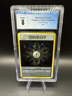 1997 Pokemon Japanese Rocket Gang Holo Rainbow Energy CGC 8 NM-MT - Image 1