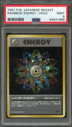 PM - 1997 Pokemon - Japanese Rocket - Rainbow Energy - Holo - PSA 9 - Image 1