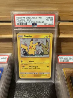 Pokemon Pikachu SM Black Star Promo SM162 Holo PSA 8 Promo TCG Card - Image 1
