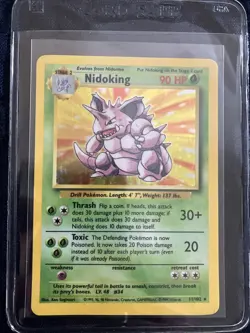 🐉Nidoking 011/102 Base Set Holo LP/MP Pokemon TCG Single Card Unltd. - Image 1
