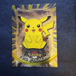 2000 Topps Chrome Pokemon Pikachu #25 SPECTRA HOLO Card - Image 1