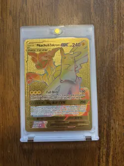 Pokemon - Collectible Gold Foil Art Card - Pikachu & Zekrom GX 184/181 NM - Image 2