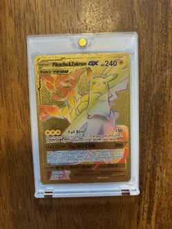 Pokemon - Collectible Gold Foil Art Card - Pikachu & Zekrom GX 184/181 NM - Image 4