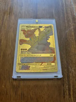 Pokemon - Collectible Gold Foil Art Card - Pikachu & Zekrom GX 184/181 NM - Image 5