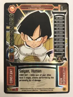 Limited Gohan Heroic Son Holo Foil Promo Card Rare DBZ Score CCG Dragon Ball Z - Image 1