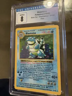 1999 Pokemon TCG Blastoise Holo Shadowless Base Set 2/102 CGC 8 - Image 4