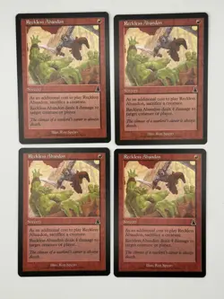 4x RECKLESS ABANDON, Urza’s Destiny, MAGIC THE GATHERING MTG *NM* UNPLAYED - Image 1