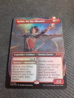 Kellan, the Fae-Blooded *Borderless Foil* - WOE-BF - NM - Magic The Gathering - Image 1