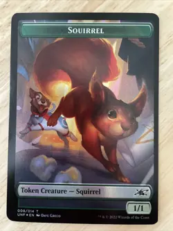 MTG Squirrel (008) Treasure (012) FOIL Token Unfinity NM/M - Image 2