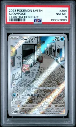 2023 POKEMON SVI EN-SCARLET & VIOLET ILLUSTRATION RARE #204 SLOWPOKE PSA 8 - Image 1