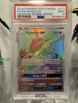 2018 Pokemon Sun & Moon Celestial Storm Rayquaza GX 177/168 PSA 9 - Image 5