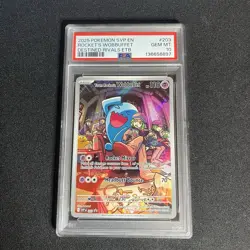 Pokemon Destined Rivals Team Rocket's Wobbuffet #203 Black Star Promo PSA 10 - Image 1