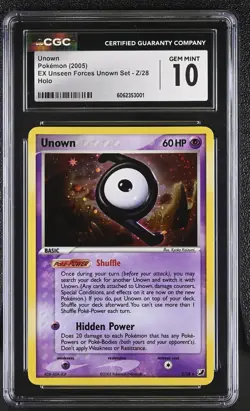 CGC 10 GEM MINT Unown 2005 EX Unseen Forces Unown Set Z/28 Holo Pokemon Card psa - Image 1