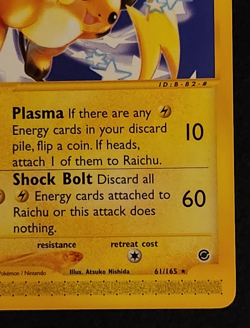 2002 Pokemon Expedition Base Set Raichu Rare 61/165 EX-NM - Image 4