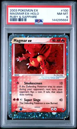 Pokemon Magmar ex 100/109 - PSA 8 NM MT - Ruby and Sapphire Vintage *New Cert - Image 1