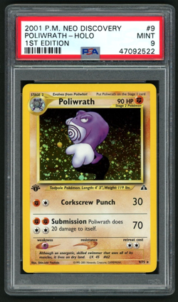 POKEMON POLIWRATH 2001 NEO DISCOVERY 1ST EDITION #9 HOLO PSA 9 - Image 1
