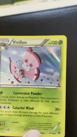 Vivillon 17/146 Pokemon Card TCG Holo Pink Rare Lightly Played/NM - Image 2