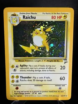 Pokemon Base Set 2 Raichu Holo 016/130 LP - Image 1