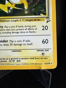 Pokemon Base Set 2 Raichu Holo 016/130 LP - Image 2