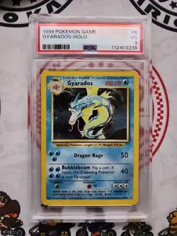 1999 Pokemon TCG Gyarados Base Set HOLO 6/102 PSA 3 - Image 1