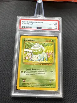 Pokemon 1999 Base Set Bulbasaur PSA 10 #44/102 Regular English TCG - Image 1