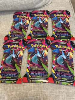 AUTHENTIC NEW Pokemon TCG Mega Evolution Phantasmal Flames Booster Pack BUNDLE 6 - Image 1