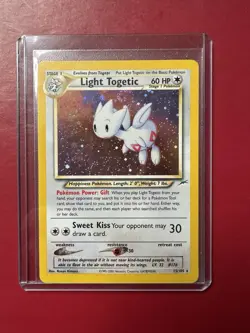 Pokemon TCG Light Togetic Neo Destiny 15/105 Holo Unlimited Rare Card *SWIRL* - Image 1