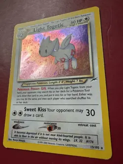 Pokemon TCG Light Togetic Neo Destiny 15/105 Holo Unlimited Rare Card *SWIRL* - Image 3