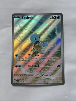 Pokemon 151 TCG Squirtle 170/165 Scarlet Violet Holo Card Illustration Rare En - Image 1