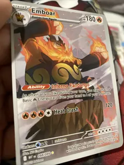 Pokemon TCG Emboar White Flare Illustration Card 098/086 Rare NM Condition - Image 3