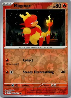 Magmar 009/091 Reverse Holo Paldean Fates PAF NM Pokemon TCG Card - Image 1