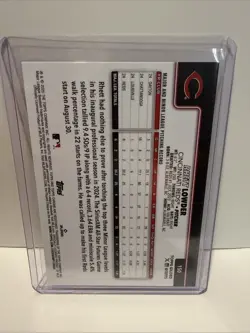 2025 Topps Gilded Rhett Lowder Rookie /10 Black Refractor Reds - Image 2